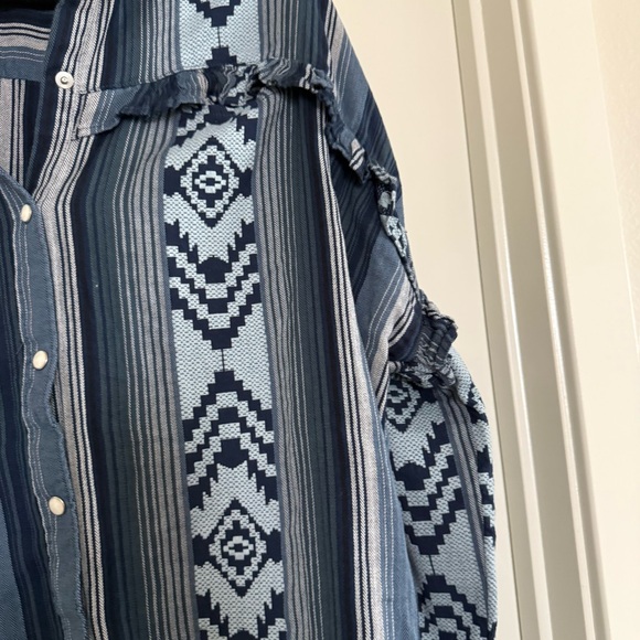 Wrangler Retro large Coastal Cowgirl Aztec Southwestern Cotton Snap button shirt - Picture 12 of 16